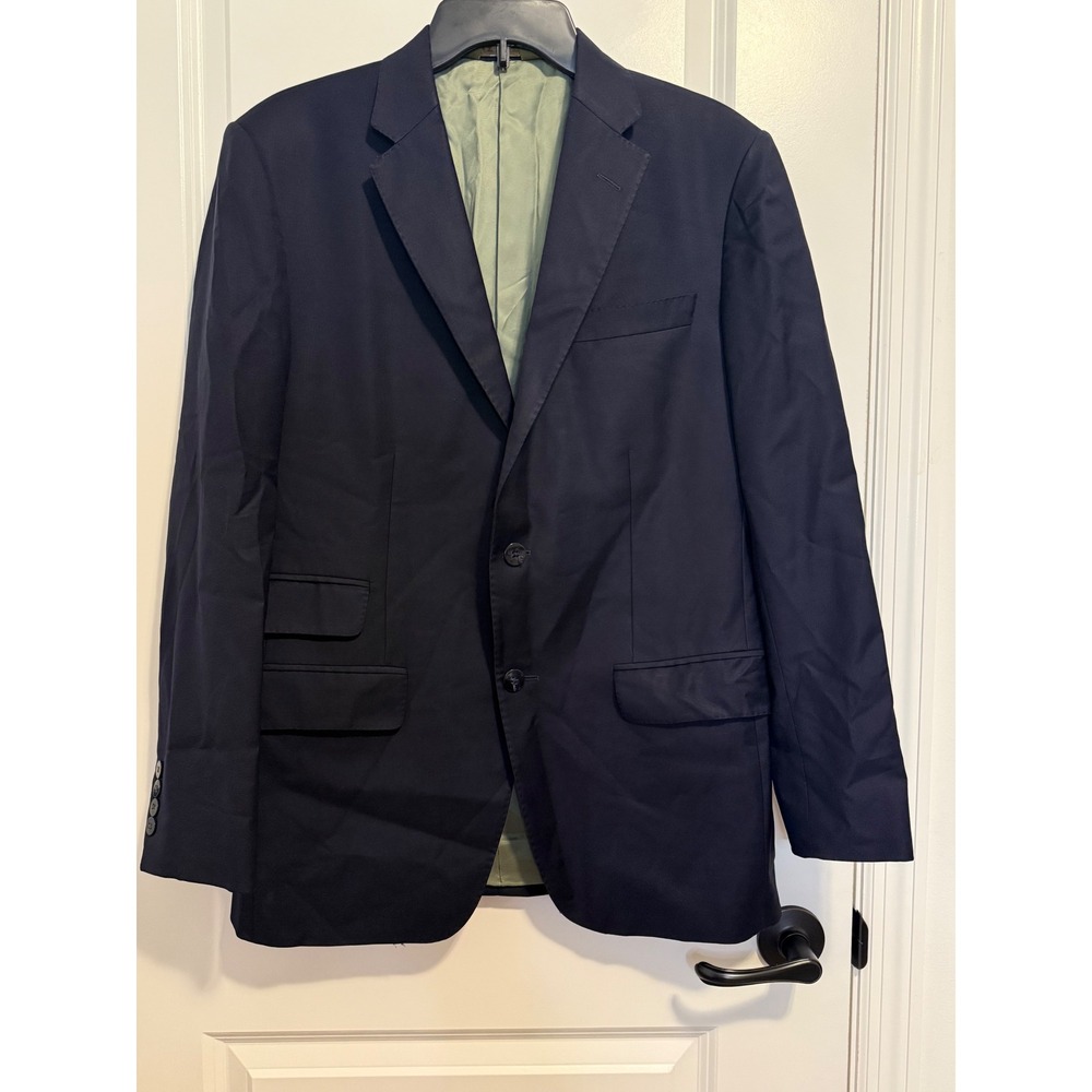 Phineas Cole Blazer Mens 40R Navy Blue Wool Super 110s Tailored Classic